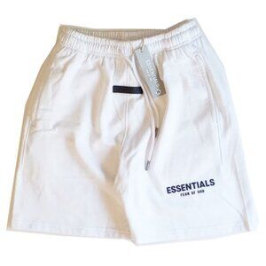 Fear of God Essentials Classic Fleece Shorts M White Black